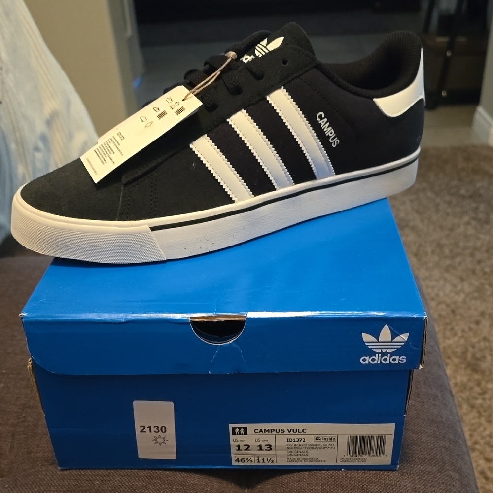 Adidas Campus Vulc Black White Sneakers
